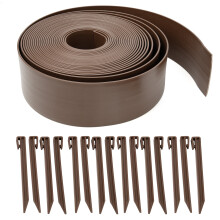12 Metre FLEXIBLE GARDEN BORDER GRASS LAWN PATH EDGING WITH PLASTIC PEGS