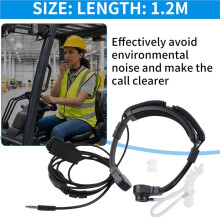 3,5 mm Verstelbare Keelmicrofoon Microfoon Verborgen Akoestische Buis Oortelefoon-Headset met Vinger-PTT voor Android Mobiele Telefoon