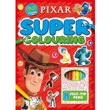 (1 Book) Pixar: Super Colouring Book (including 8 felt-tip pens)