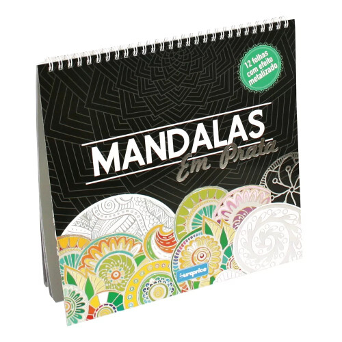 (Single at random) Mandalas and Animals Colour With Silver Foil Effect Colouring Book 2