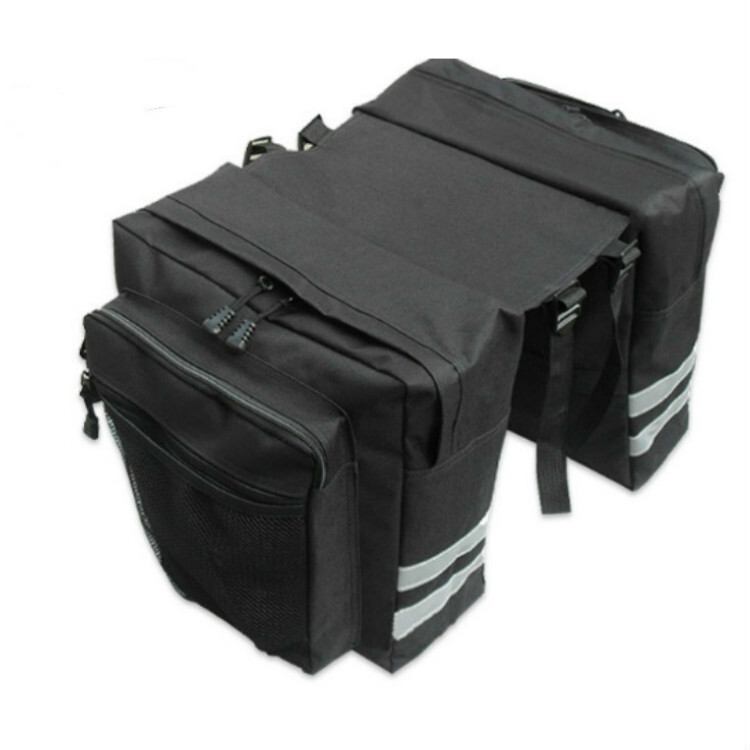 Cycle Rear Rack Bags (Black) Rack Waterproof Rear Bike Saddle Bag Double Saddlebag Mountain ...