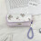 (Purple) Cute Floral Stationery Bag With Polyester Material Large Capacity Organizer Teens For Students 1