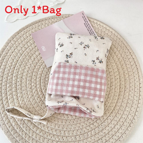 (Floral Beige) Multipurpose Pen Fabric Bag With Double Layer Capacity For Students Nurses Teachers
