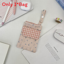 (Striped Light Pink) Multipurpose Pen Fabric Bag With Double Layer Capacity For Students Nurses Teachers