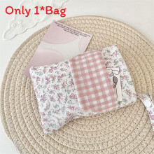 (Floral Pink) Multipurpose Pen Fabric Bag With Double Layer Capacity For Students Nurses Teachers