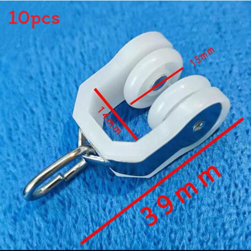 (39mm) Curtain Plastic Universal Pulley With Mounting Ring For Home Window Decoration