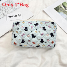(Black Cat Dots) Durable Polyester Makeup Stationery Pouch With Zipper For And Girls Students