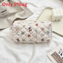 (Good Night Bear) Durable Polyester Makeup Stationery Pouch With Zipper For And Girls Students