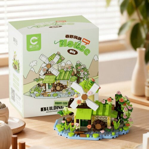 (Spring) Block Childrens Plastic Set With Easy Diy Assembly And Fine Motor Development Skill