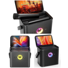 Cassa karaoke - Ikarao Shell S3 - Bluetooth 5.4 - Schermo HD 7 pollici - 2 microfoni senza fili