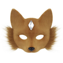 (Brown) Halloween Fox Face Mask Cosplay Party Prop For Costume Events Performance Stage