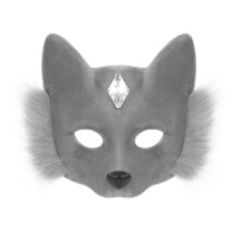 (Gray) Halloween Fox Face Mask Cosplay Party Prop For Costume Events Performance Stage