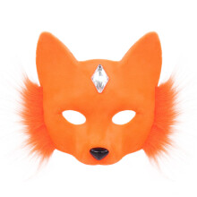 (Orange) Halloween Fox Face Mask Cosplay Party Prop For Costume Events Performance Stage