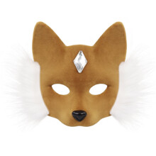 (White Brown) Halloween Fox Face Mask Cosplay Party Prop For Costume Events Performance Stage