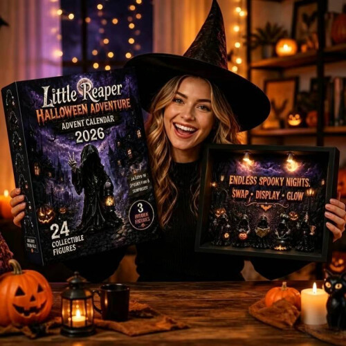 Witch Ghosts Halloween Holiday Countdown Calendar Acrylic Figurines Box Blind 1