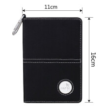 (Black) Golf Pu Leather Scorecard Holder Golf Score Book With Pencil Golf Course Accessory Game Scoring