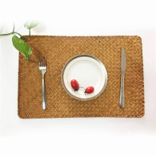 Lot de 4 Herbier Naturel Place Mat Tissé à la Main Sets de Table Rectangulaires en Rotin Tasse de Thé de Paille le Tapis Manique