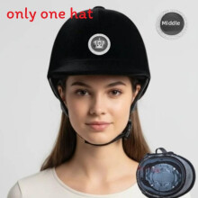 (Black Silver) Horse Riding Helmet With Adjustable And Velvet Finish For Activities Equestrian