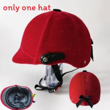 (Red) Horse Helmet Riding With Adjustable And Velvet Finish Activities For Equestrian