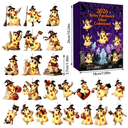 (Patch Ghost 7)Halloween Ghost Blind Box Calendar Countdown For Home Party Decor Family Interaction