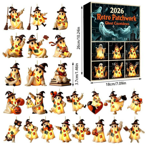 (Patch Ghost 4)Halloween Ghost Blind Box Calendar Countdown For Home Party Decor Family Interaction