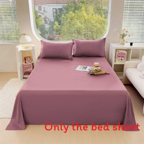 (Cameo Brown) Solid Simple Colored Bed Sheet With Super Soft And Breathable For Items Daily
