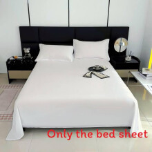 (White) Solid Simple Colored Bed Sheet With Super Soft And Breathable For Items Daily