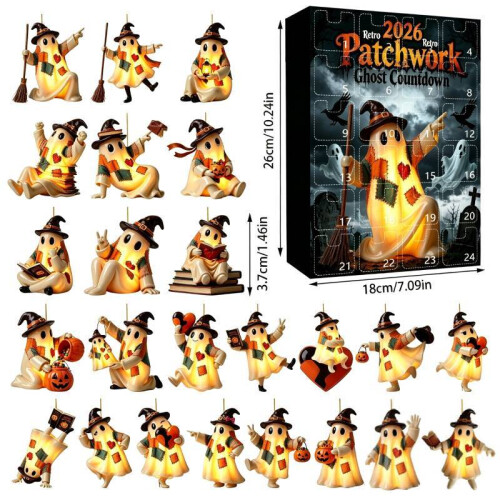 (Patch Ghost 8)Halloween Ghost Blind Box Calendar Countdown For Home Party Decor Family Interaction