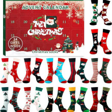 (Long)Chaussettes de Noël boîte aveugle compte à rebours jouets pour enfants fête faveurs cadeaux et jeu sensoriel