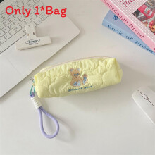(Parent Child Bear) Design Animal Cute Storage Pencil Bag With Embroidery And Spacious For Interior Students