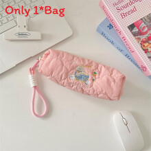 (Basket Dog) Design Animal Cute Storage Pencil Bag With Embroidery And Spacious For Interior Students