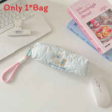 (Lamb Bear) Design Animal Cute Storage Pencil Bag With Embroidery And Spacious For Interior Students
