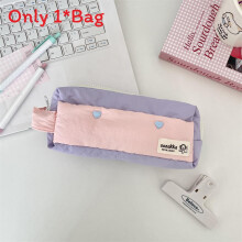 (Purple) Pencil Style Simple Bag For Girls With Extra Storage For And Accessories Stationery