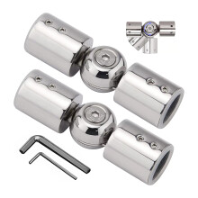2 STÜCKE Gardinenstangen-Eckverbinder, Verstellbarer Gardinenstangen-Eckverbinder für 1-Zoll-Erkerfenster-Gardinenstangen (Silber)
