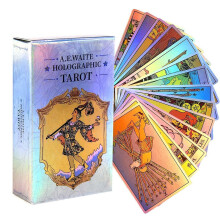 Conjunto de cartas clássico de tarô com revestimento reflexivo colorido para jogar e desenvolver cognitivo