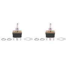 2X AC 250V/10A 125V/15A DPDT 3 Position /OFF/ 6 Pins Toggle Black+Silver