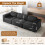 Corduroy Modular Sofa | Cloud-style Sectional 3 Seater Sofa Set Fluffy Memory Foam Cushions 3