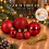 60 Red Baubles Shatterproof Christmas 3