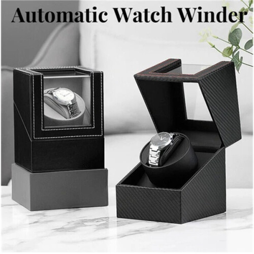 Automatic Watch Winder Display Case Rotating Storage Organizer Single Quiet Box 1