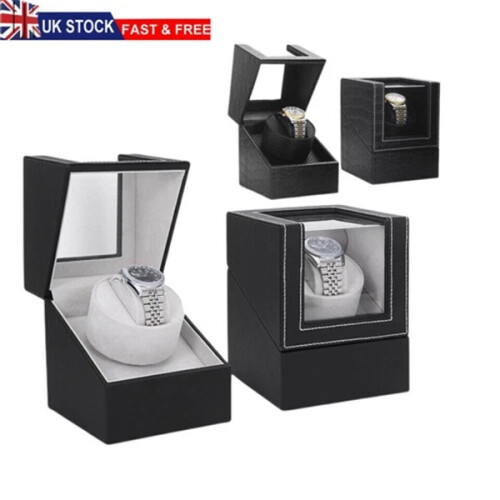Automatic Watch Winder Display Case Rotating Storage Organizer Single Quiet Box 2