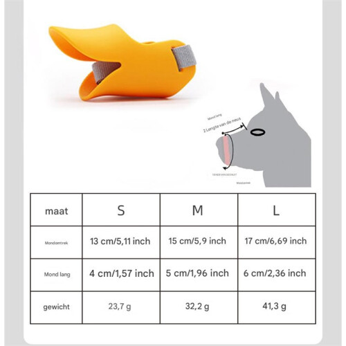 Anti-Bite Dog Muzzle – Adjustable Silicone Duckbill Muzzle for Small Dogs & Puppies (Orange, Size L) 1