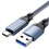 USB 3.2 Type-C-kabel: 10 Gbps høyhastighetsdata og 60 W hurtiglading Blue + Grey 5 m 1