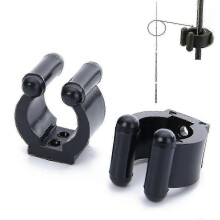 Wall Mount Billiard Cue Clamp & Fishing Rod Storage Holder Plastic Clips 2-Pack (L) DWW
