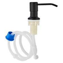 Dispenser di sapone da cucina in acciaio inox per lavello, nero, accessori