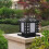 Traditional Stainless Steel Solar Column Spotlight Square Wall Mounted Post Lamp 3