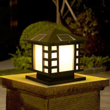 Traditional Stainless Steel Solar Column Spotlight Square Wall Mounted Post Lamp