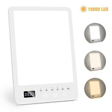 Lampe de luminothérapie 10 000 lux pour la dépression saisonnière, 3 modes, minuterie, lumière du jour simulée, fluorescente, antidépresseur