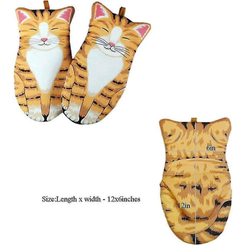 480F Creative Cat's Claw Mitts 1 Pair Thick Cotton Lining Anti-scald Kitchen Potholders 1