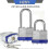 12-Pack Laminated Steel Long Shackle Padlocks Keyed Alike 5