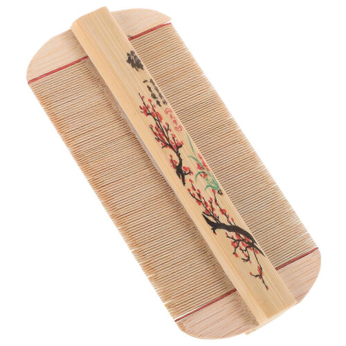 Bamboo Fine Comb Double Sided for Nits and Dandruff Daily Removal 1Pack 2